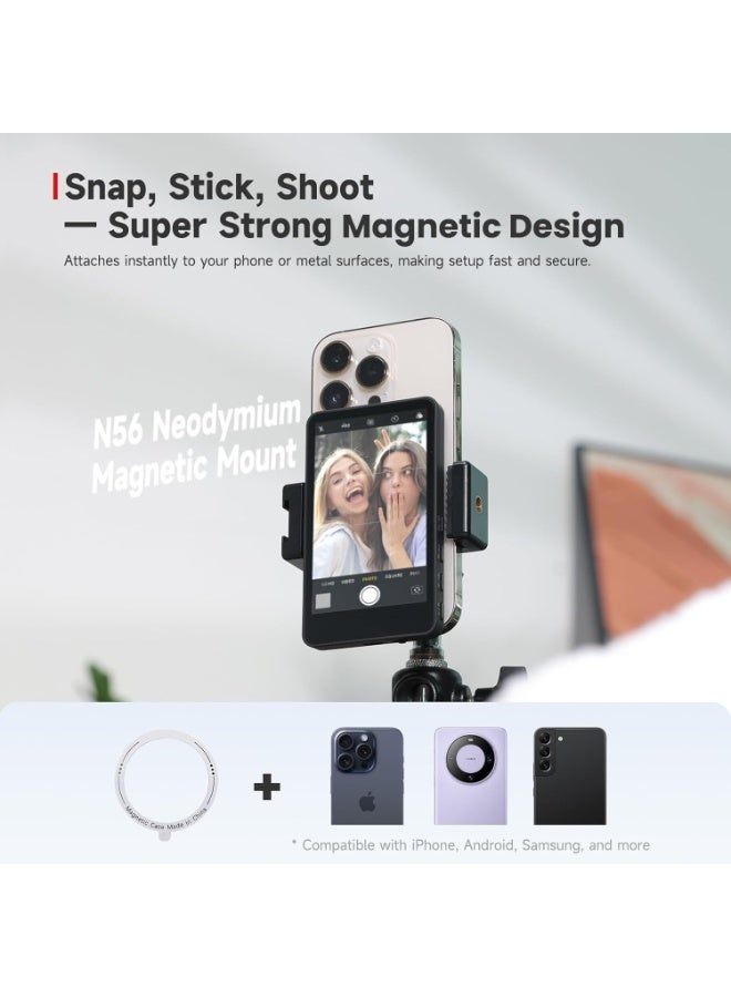 SYNCO XView M4 Phone Vlog Selfie Monitor Low Latency Time Magnetic Fix P2P Connectivity Bluetooth Remote Control (White) - Image 5